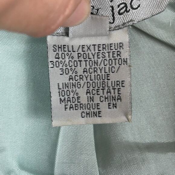 Mac & Jac tweed blazer size 14 pastel green bows cabochon buttons y2k preppy - Picture 10 of 12